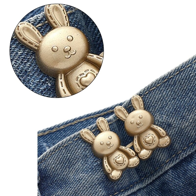 Rabbit Pant Pin Jean Button Pins Botão Instantâneo Sem Costura Cintura Botão Fivela Cintura