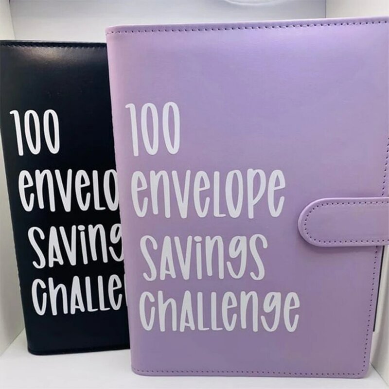 100 multi Warna Buku tantangan hemat amplop perlengkapan alat tulis Notebook gaya sederhana
