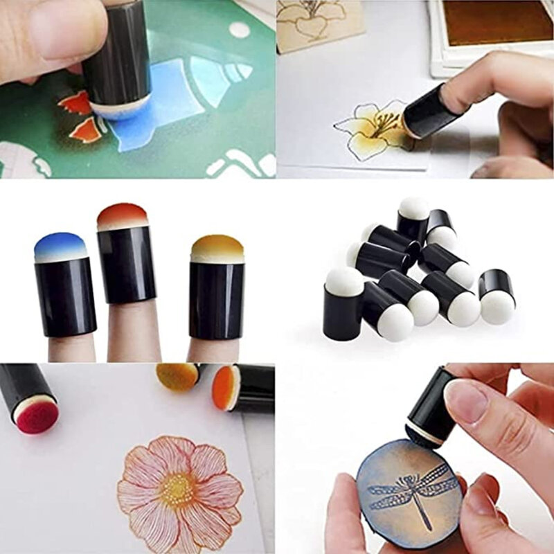 Esponja de pintura a dedo Esponja de dedo Espuma esponja Aplicando tinta, Tinta de giz, Ferramentas artesanais DIY Artesanato