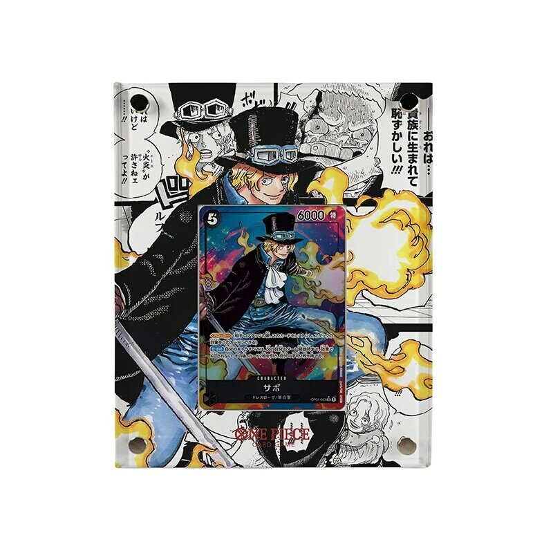 Diy Homemade One Piece Sabo Acrylic Card Brick Anime Characters Bronzing Game Collection Flash Card Cartoon Toys Christmas Gift