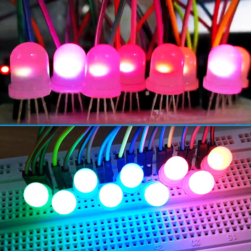 DC5V 5Mm 8Mm Vòng RGB Full Màu Neon Điểm Ảnh IC APA106 F5 F8 RGB Led Hạt Arduino Mờ chip Led Như WS2811 WS2812 WS2812B