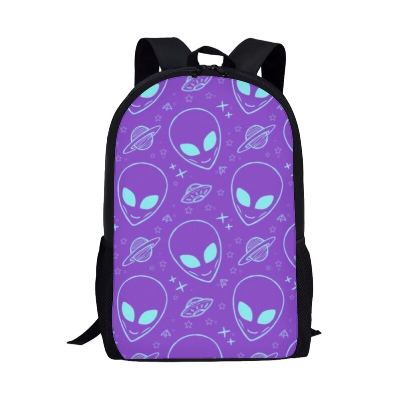 Рюкзак с принтом инопланетянина для девочек и мальчиков, школьный ранец для книг, дорожные сумки для хранения, повседневные Молодежные портфели для ноутбука