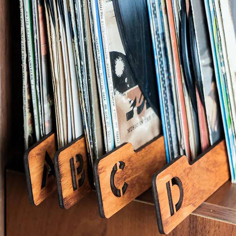 Schallplatten teiler, alphabetische Schallplatten speicher teiler A-Z,26 Schallplatten halter Organizer Guides (Farbe: 1 Satz 26 stücke)