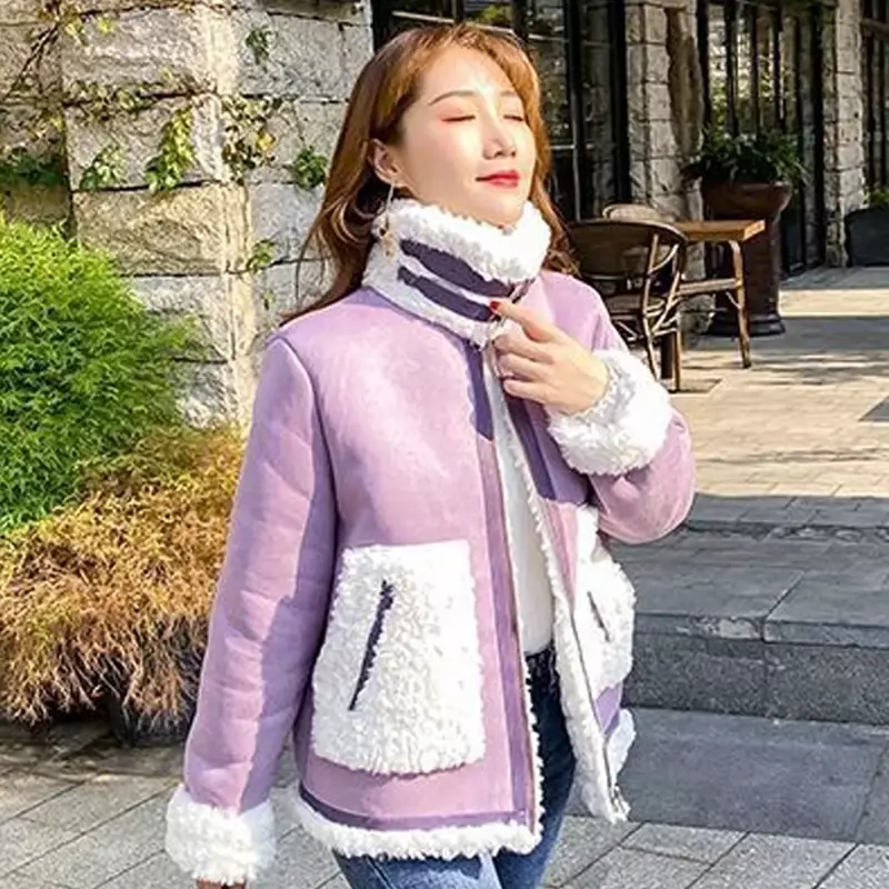 Nieuwe Herfst Dikke Wollen Warme Jas Vrouwen Casual Fleece Jack Losse Dame Bontjas Student Kleding Koreaanse Stijl Lamswol