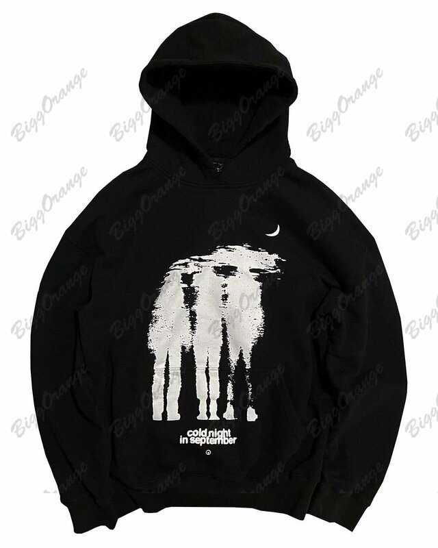 2023 new gothic high quality sweatshirt detail portrait with letter print sweatshirt hoodie trend sad men's and women's tops