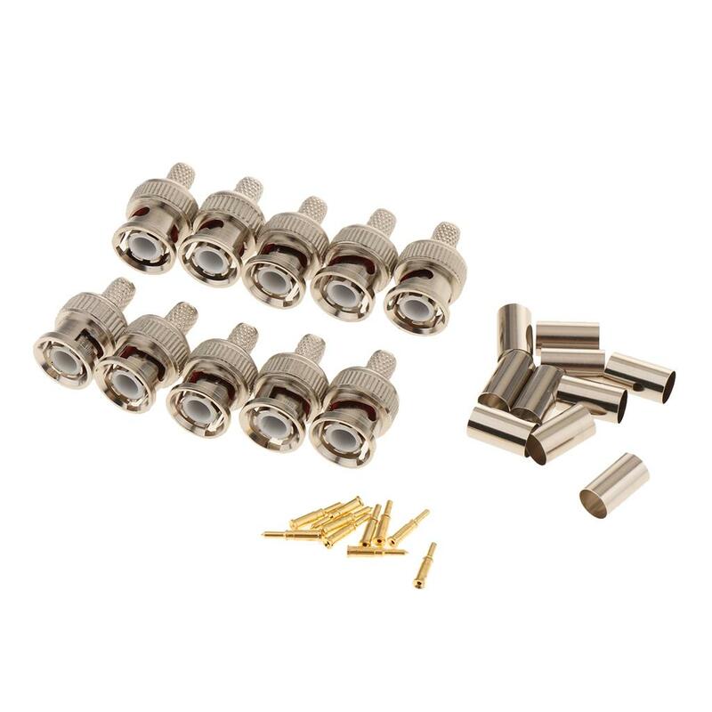 10 Pieces Professional BNC -On Connector BNC Plug Adapter