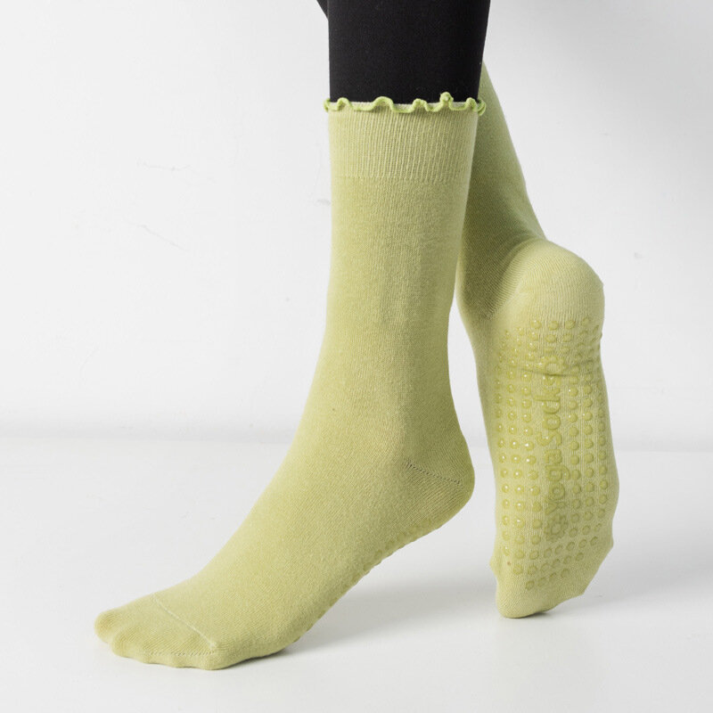 Женские носки для йоги, дышащие хлопковые нескользящие носки с пятью пальцами для фитнеса