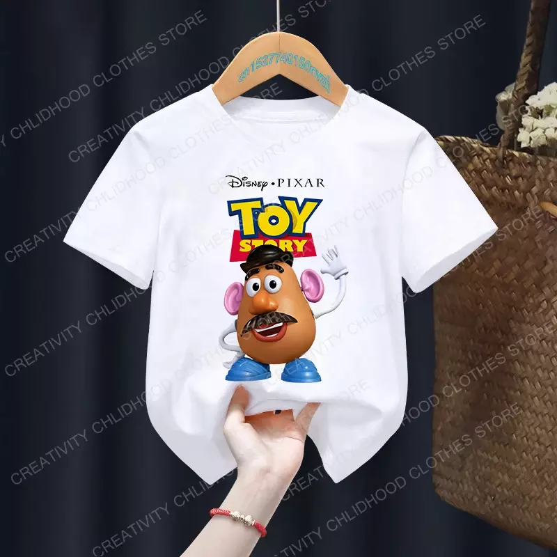 Toy Story Kinderen T-shirt Woody Buzz Lightyear Kleding Kawaii Korte Mouw Anime Cartoon Kinderen Jongens Meisjes T-shirt Casual Tee top