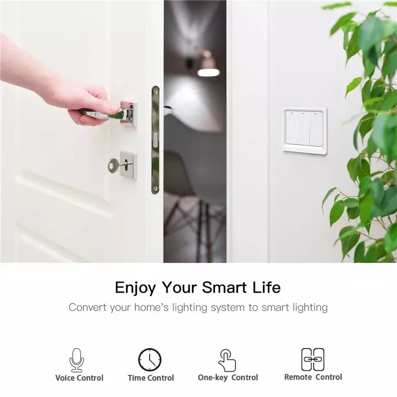 Wi-fi casa inteligente interruptor de luz botão vida inteligente/tuya aplicativo de controle remoto funciona com alexa google home para controle de voz