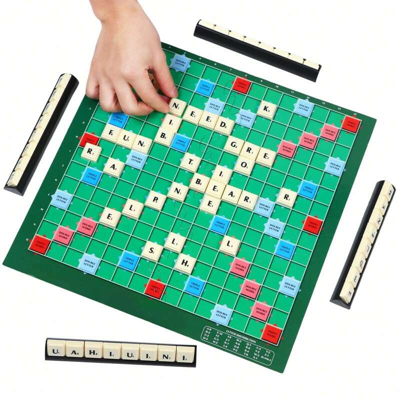 1 Stuks, Engels Scrabble Solitaire, Alfabet Schaken, Alfabet Scrabble, Puzzel Bordspel Voor 2-4 Spelers, Bordspel 。