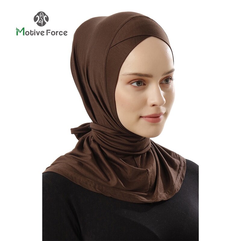 Muslim Modal Sport Hijab Abaya White Head Scarf Hijabs For Woman Abayas Women Jersey Turbans Islamic Turban Wrap Instant shawl