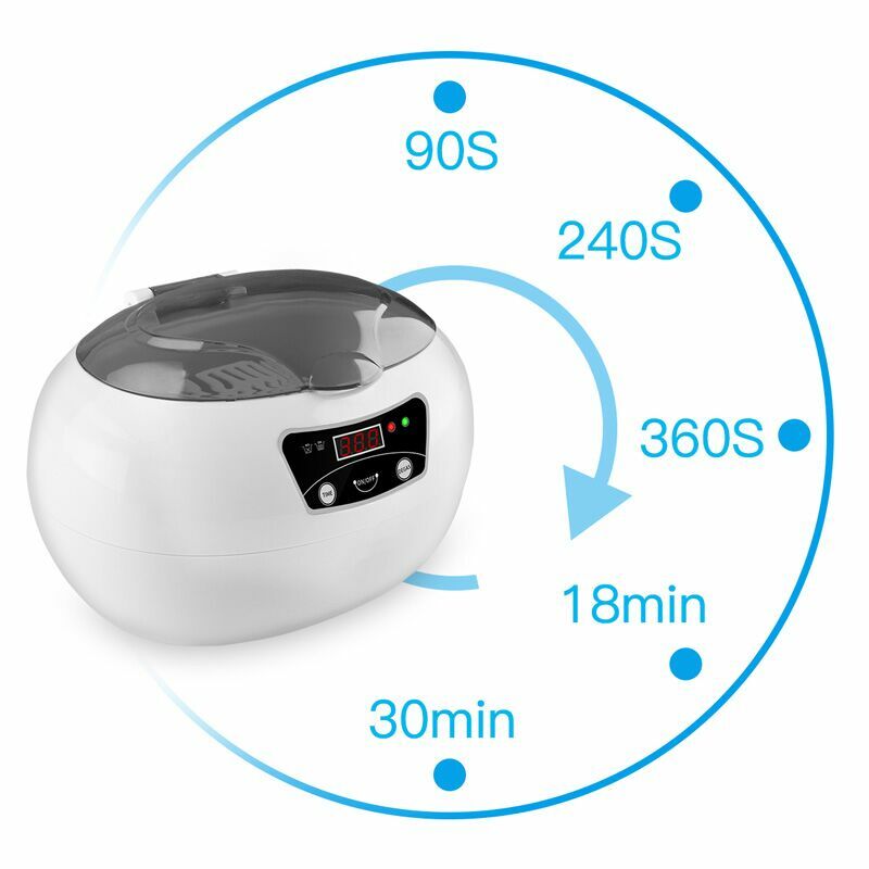 AIPOI 600ml Ultrasonic Cleaner Wave Cleaning Jewellery Polishing Machine For Watches Home Appliances
