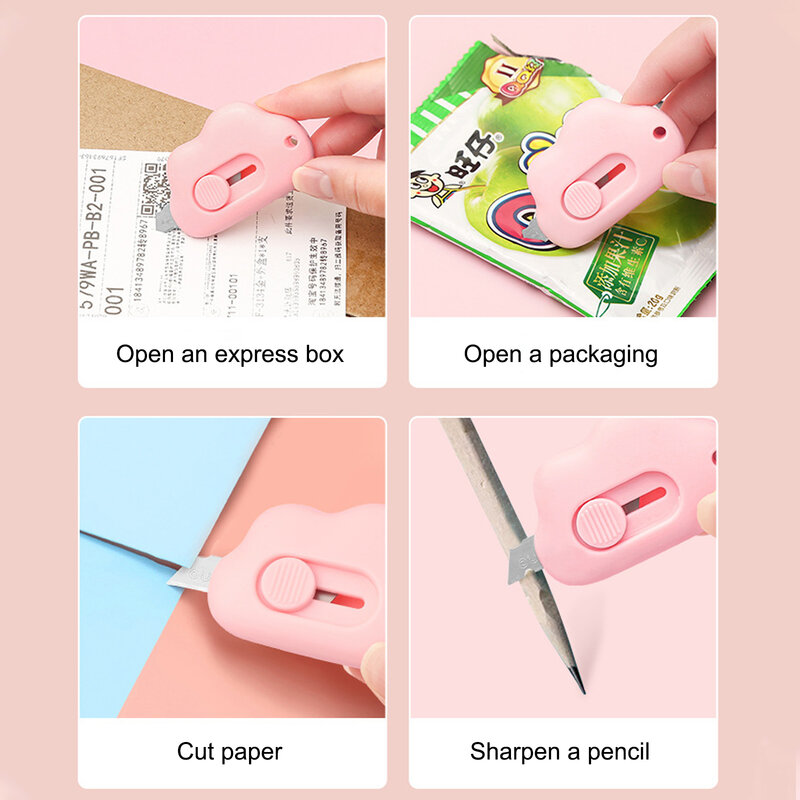 Cute Cloud Mini Portable Utility Knife Paper Cutter Cutting Paper Razor Blade Office Stationery Cutting Supplies