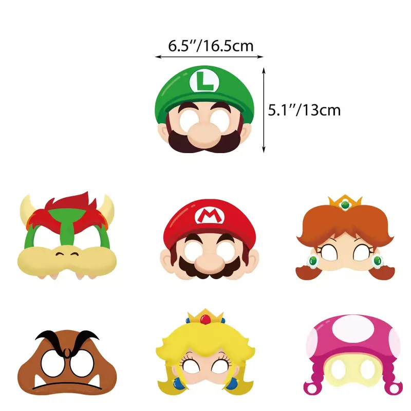 12 шт., декоративная маска на половину лица в виде Супер Марио