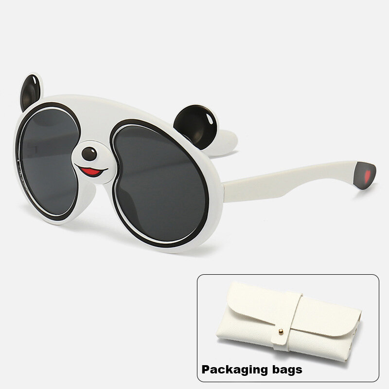 Новые Мультяшные милые Солнцезащитные очки в форме панды для мальчиков и девочек модные трендовые Детские уличные поляризованные солнцезащитные очки