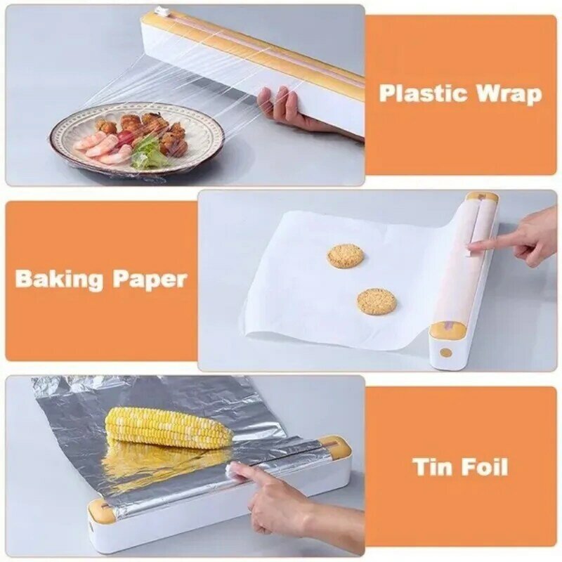 Dispenser plastik pembungkus makanan, Aksesori dapur pemotong Film melar penggeser Foil aluminium baru
