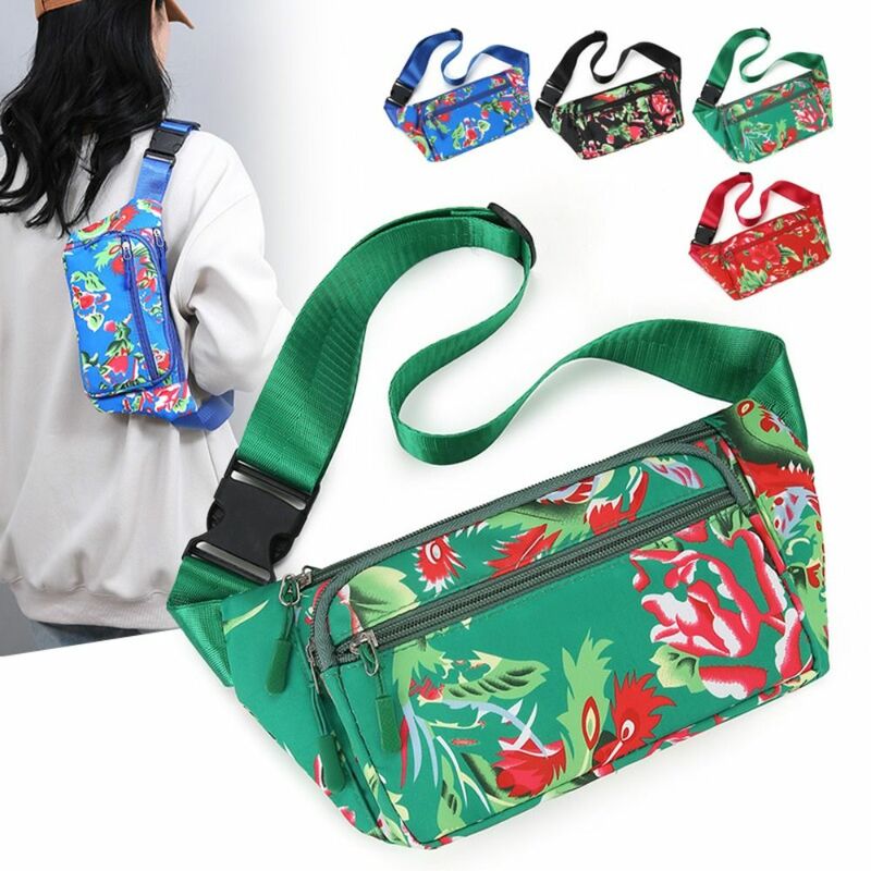 Lightweight Waist Bags Fashion Ethnic Print Multifuntional Chest Bags Waterproof Sports Waist Packs Crossbody Handbags