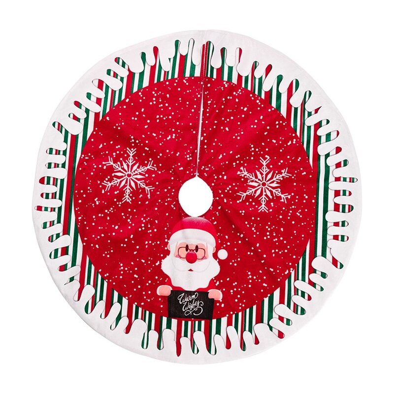 Christmas Tree Skirt Santa-Claus Xmas Tree Base Wrap Holiday Tree Ornaments Floor Mat Party For Indoor Outdoor Party