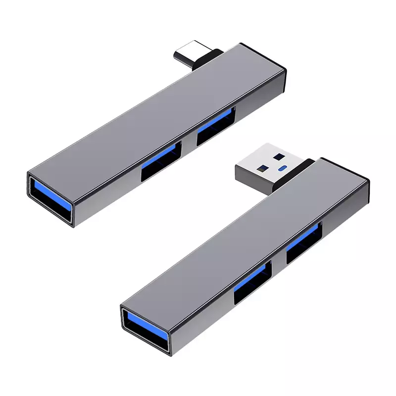 HUB USB tipo C para laptop e notebook, divisor 3-em-1, velocidade do hub 5.0Gbps, OTG, USB 3.0, tipo C, 3.0 a 3 USB, 5 Gbps