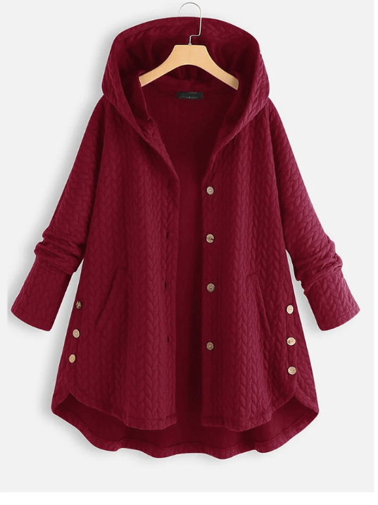 Chaqueta de algodón con capucha para mujer, abrigo de felpa de punto, Top de botonadura única, 7XL, 8XL