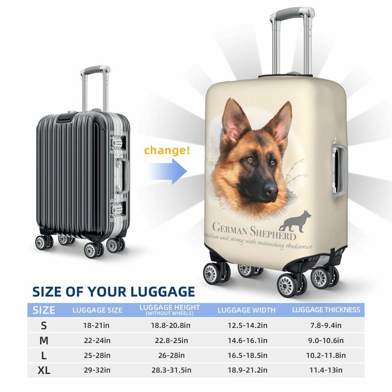 Чехол для чемодана в виде немецкой овчарки на заказ, защитный чехол для чемодана в виде милой собаки, для детей от 18 до 32 дюймов