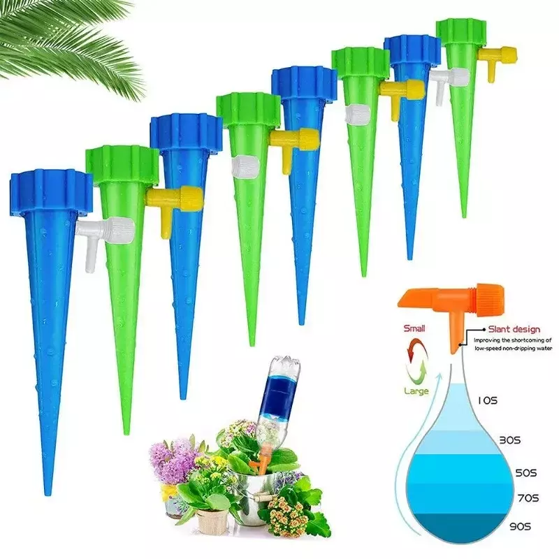 1/12 buah kit penyiraman otomatis, perangkat penyiraman tetes dapat disesuaikan sistem irigasi untuk tanaman bunga taman perlengkapan penyiraman