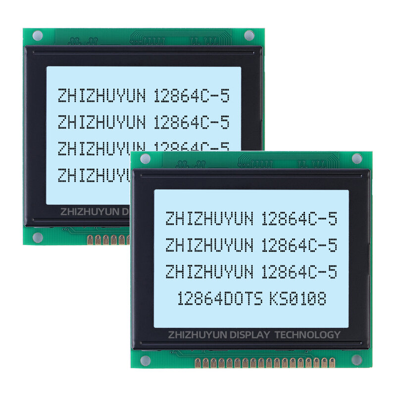 12864C-5 moduł wyświetlacza LCD 128*64 3.5 cali 78x70mm NT7108 niebieski żółty ekran 18-pinowy Port równoległy żółta zielona forma