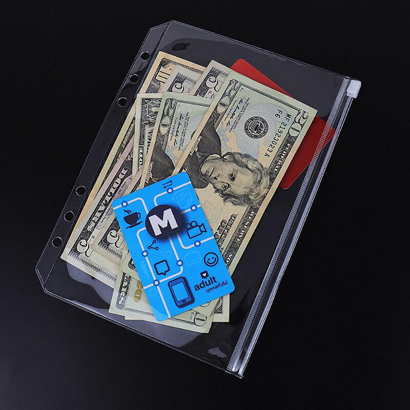 Bolsa transparente de PVC para guardar tarjetas, bolsa con cremallera, recargas, 10 piezas