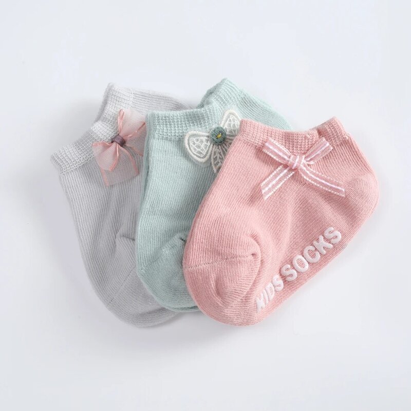 0-5y Neugeborene Baby Baumwolle kurze Socken Kleinkind Unisex-Druck Cartoon Blume niedlichen Prinzessin Socken Gummi Anti-Rutsch-Bodens ocke