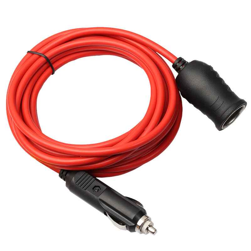 12V 24V Car Cigarette Lighter Cigarette Lighter Plug Male-To-Female Extension Line Cord Cable Plug to Socket 3.6m/12ft Red