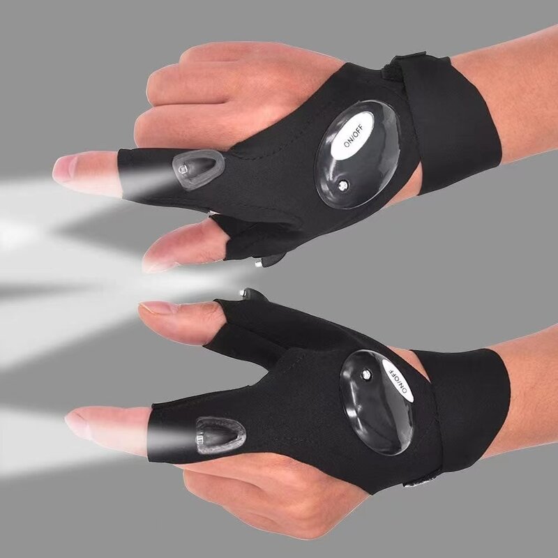 ZK40 Fingerless Glove Lanterna LED, Tocha impermeável, pesca, camping, caminhadas, segurança de sobrevivência, ferramenta multi leve, ferramenta ao ar livre