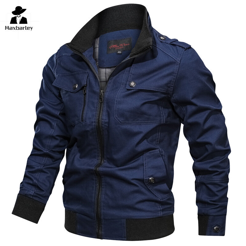 Демисезонная Мужская куртка, хлопковая ветровка, куртка-бомбер, мужские тактические куртки, мужская повседневная куртка-карго, мужская одежда 2022