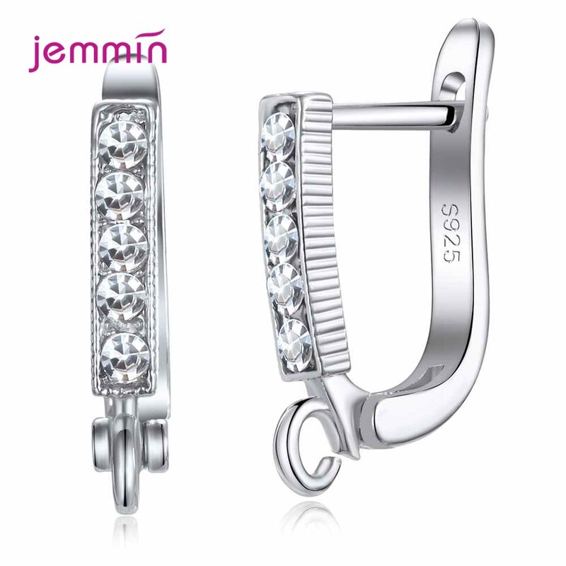 0.01USD Genuine 925 Sterling Silver  Fashion Women Earrings Jewelry Findings Multiple Models Option Fine DIY Jewelry