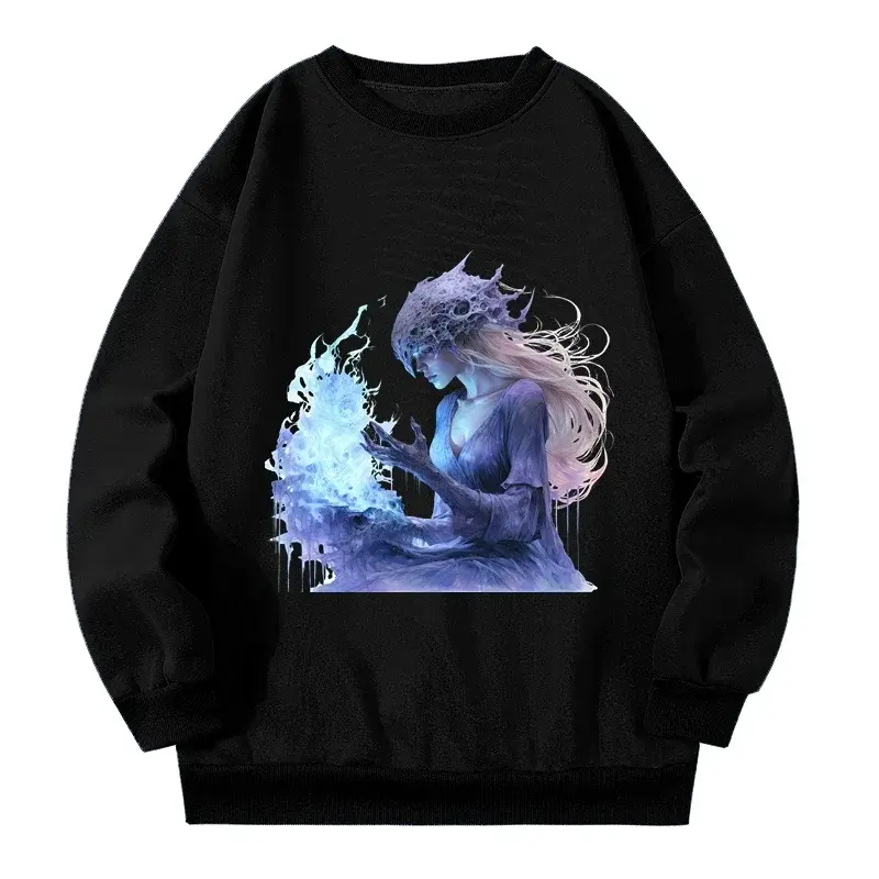 4xl Dames Grote Maten Sweatshirts Kleding Prinses Gothic Print Grafische Sweatshirts 2024 Lente Herfst Nieuwe Grote Maat Pullover