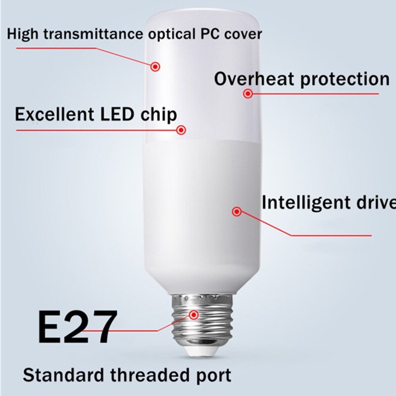 E27 bohlam lampu LED silinder, cahaya lilin Dekorasi Rumah 5W 10W 15W 20W LED 220V-240V