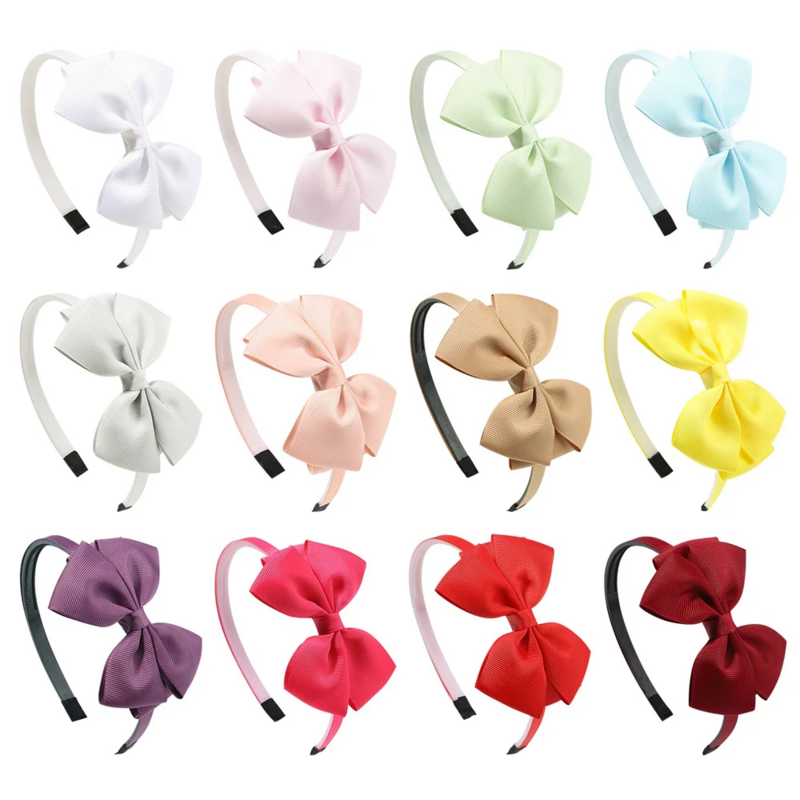 1pcs Cute Solid Color Ribbon Handmade Hair Bows Hair bands for Girls Headband 20 Colors Cute Children Kids Baby Hair Accessories