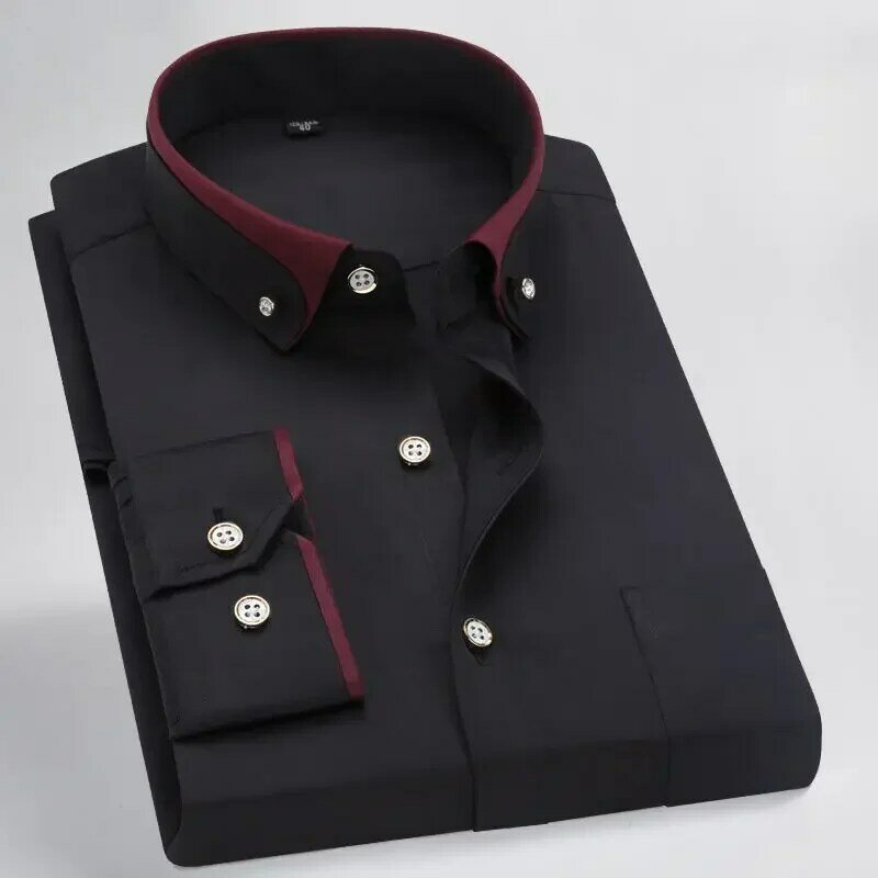 Fashion Lapel Button Spliced All-match Busines Shirts Men's Clothing 2023 Autumn New Oversized Casual Tops Loose Korean Shirt