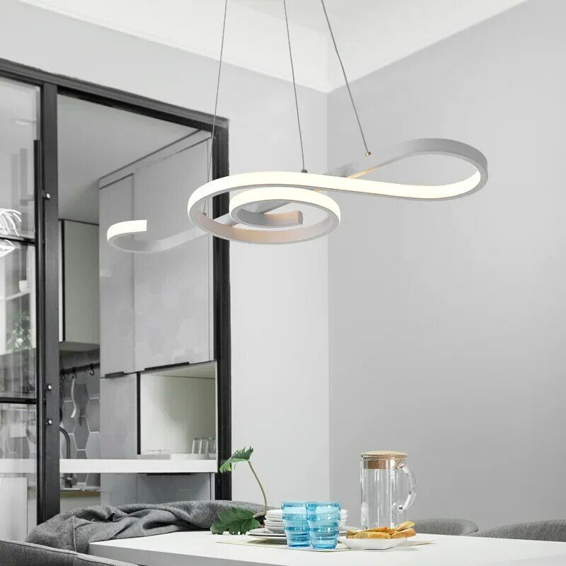 Modern Note LED Pendant Light, Mesa de jantar, Cozinha Bar Counter, Iluminação doméstica, Suspensão Design Fixture, Preto, Dourado, Branco