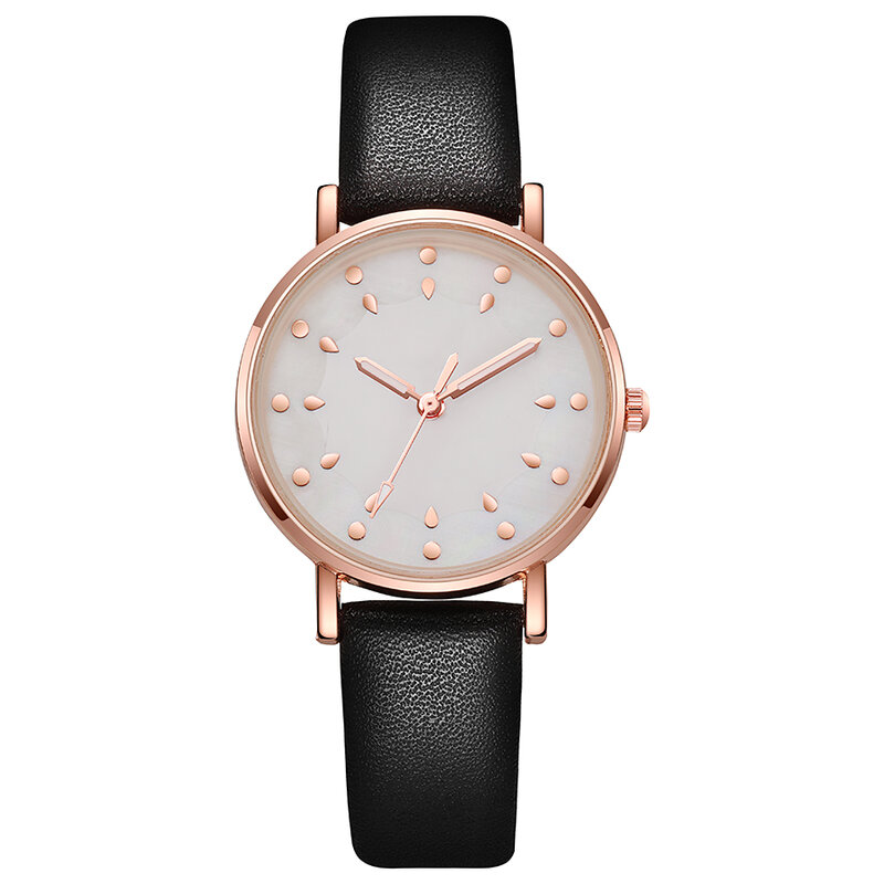 Newly listed girls small simple small point leather watch sports leisure watch gift