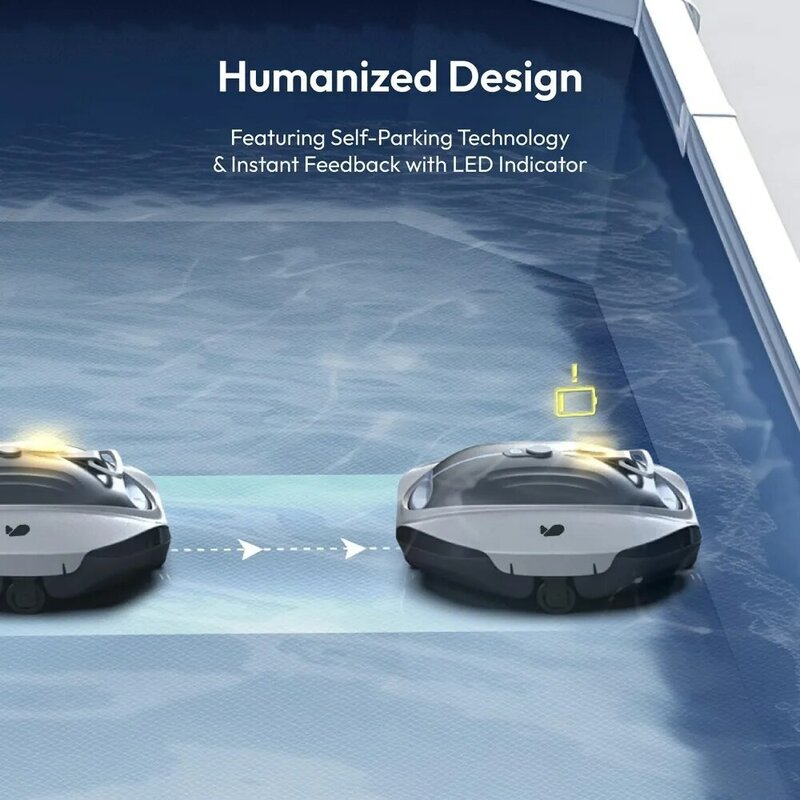 Alat kolam หุ่นยนต์ดูดฝุ่นไร้สาย300P, ที่จอดรถด้วยตัวเองพลังดูดเทคโนโลยีบลูโฮลเทคโนโลยี