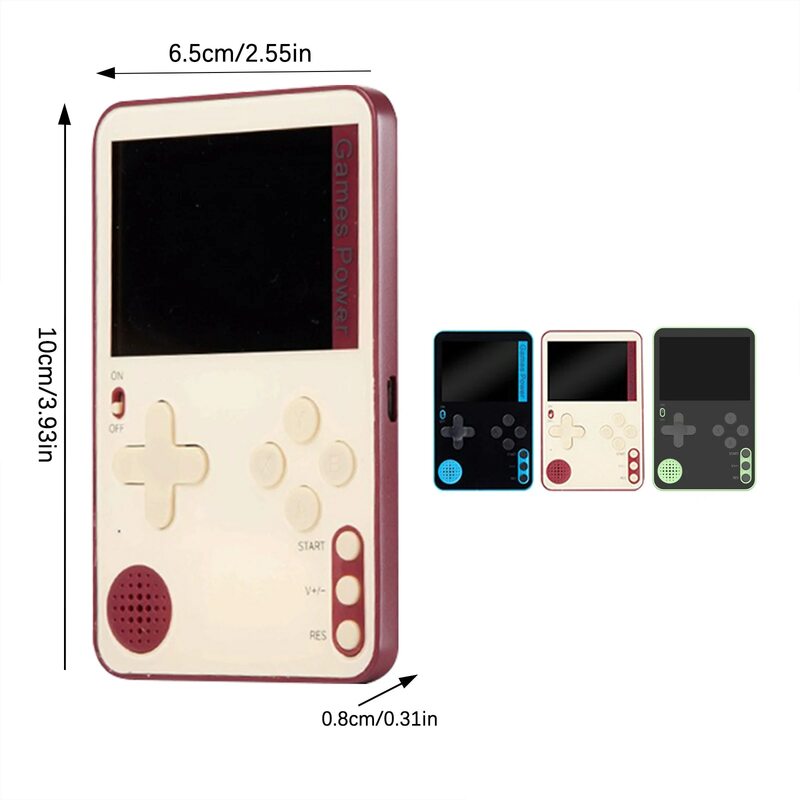 K10 Thin Handheld Game Console 2.4 Inch Screen Portable Magnetic Phone Case Children Retro Classic Game Toy Kids Christmas Gift