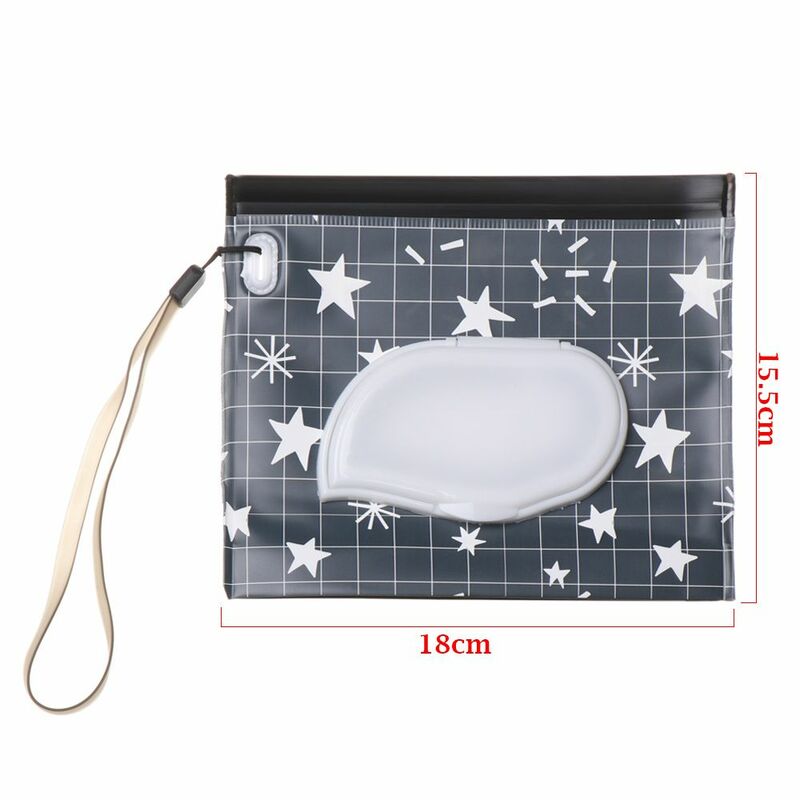 Useful Cute Carrying Case Snap-Strap Baby Product Portable Cosmetic Pouch Stroller Accessories Tissue Box Wet Wipes Bag