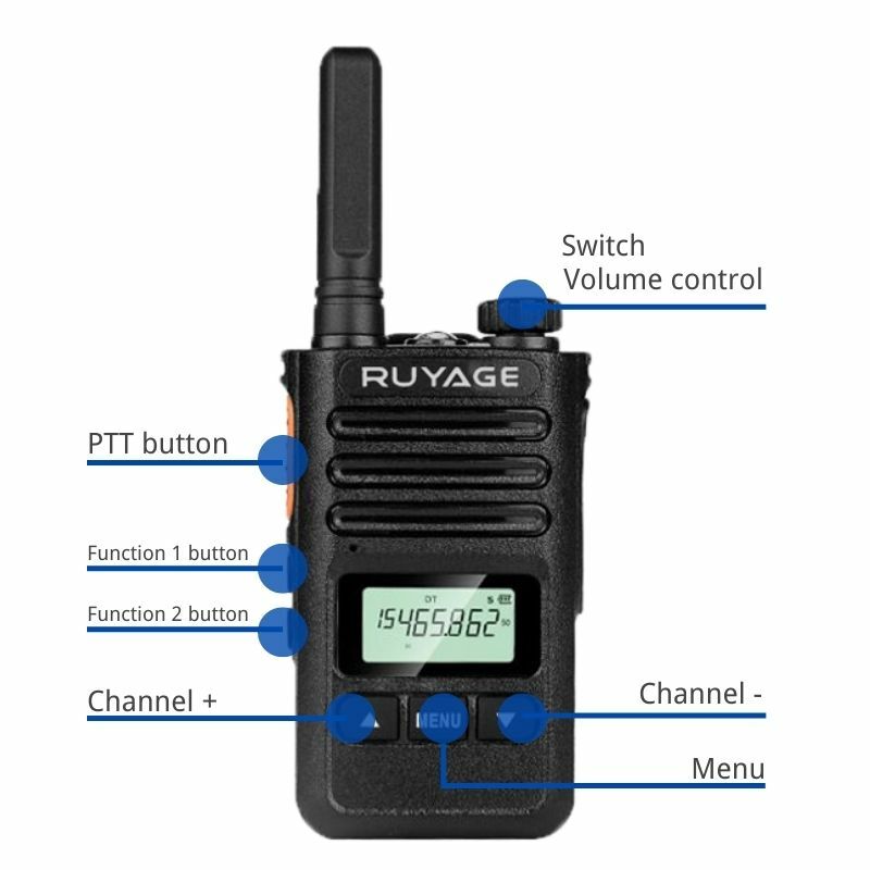 Ruyage t2 mini walkie talkie profissional fm transceptor uhf em dois sentidos portátil relógio estação de rádio talkie-walkie sem fio