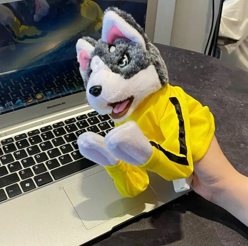 Husky Dog Boxer de peluche, Juguetes Divertidos, eléctrico, sonará y lucha, figura de juego Ggainst, juguetes de broma