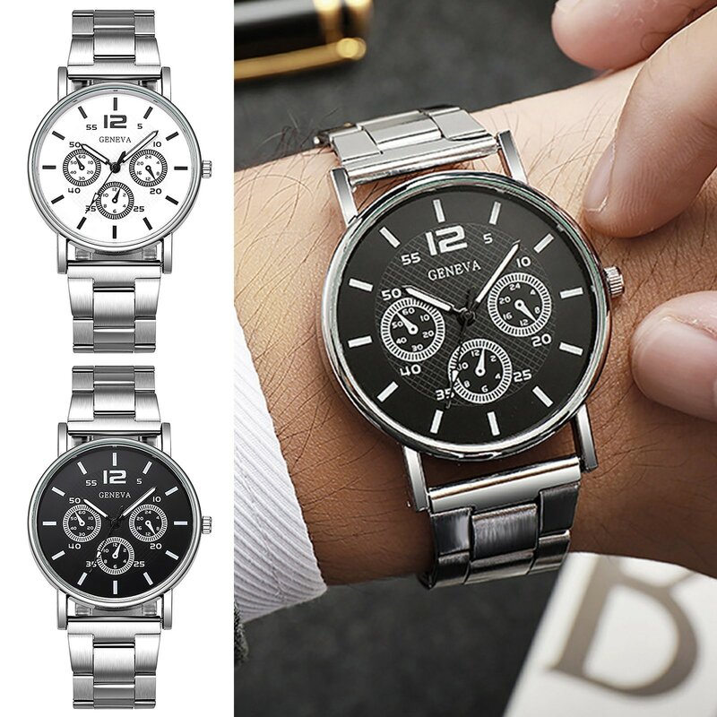 Jam tangan pria Fashion kasual jam tangan kuarsa gelang baja jam tangan pria elegan kualitas tinggi jam tangan pria 2023 Reloj