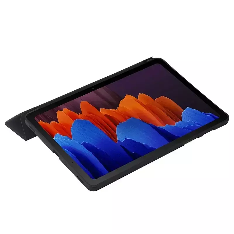 Pour Samsung Tab A9 Plus étui 11 pouces à trois volets en cuir souple support arrière tablette Funda pour Galaxy Tab A9 Plus étui Coque SM-X210 X216
