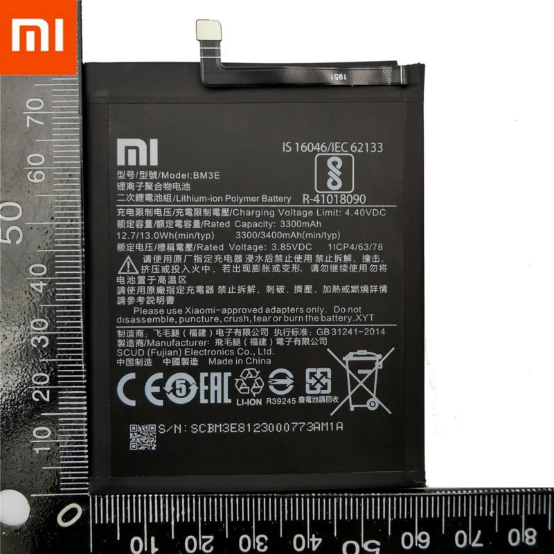 Xiao mi original telefon akku bm3e für xiaomi mi 8 mi8 m8 echt 3400mah hochwertige ersatz batterie freie werkzeuge aufkleber