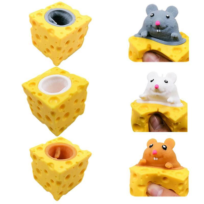 Tazza di formaggio topo pizzico giocattolo bambini spremere giocattolo antistress giocattolo sensoriale creativo per adulti Toddlers