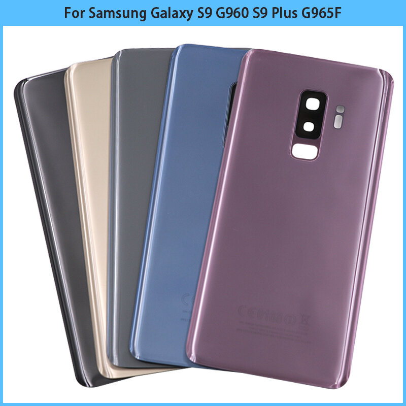 Новинка для Samsung Galaxy S9 G960 / S9 Plus G965 SM-G965F задняя крышка батарейного отсека стеклянная панель Корпус Замена объектива камеры