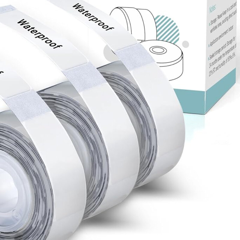 Phomemo-etiquetas autoadhesivas transparentes para impresora D30, Q30, Q30S, Q31, papel adhesivo a prueba de agua y aceite, 3 rollos